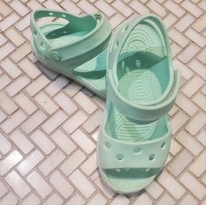 Teal/Mint Girls Crocs Sandals Water Shoes Size 10